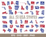 Commercial Use America SVG - 51 States Outline Bundle - Perfect for Home Decor Projects - Unique Gift for Art Enthusiasts