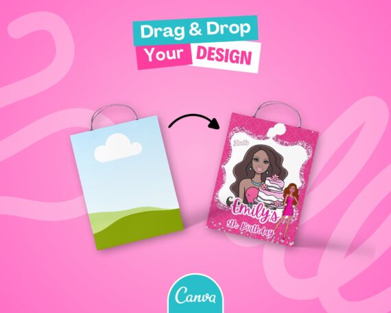 Gift Bag Mockup on Canva - Party Favors Wrapper Mock Up, Party Templates - Just Drag & Drop