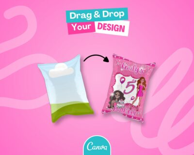 Chip Bag Mockup on Canva - Party Favors Wrapper Mock Up, Party Templates - Just Drag & Drop