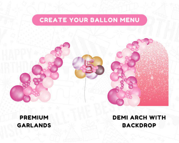 Balloon Menu, Balloon Mockup Template, Editable Color Decor Mockup, Balloon Decor Business, Balloon Artist, Fashion Event Decor - Canva