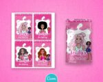Editable Black Doll Birthday Snack Labels, Capri sun, Rice Crispy Treat, Hershey bar, Water Bottle, Chip Bag Design, Black Doll Party Favors