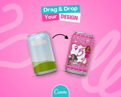 Soda Can Mockup on Canva - Party Favors Wrapper Mock Up, Party Templates - Just Drag & Drop