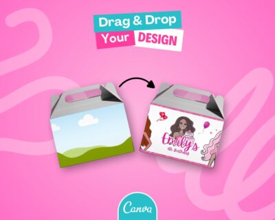 Gable Box Mockup on Canva - Party Favors Wrapper Mock Up, Party Templates - Just Drag & Drop