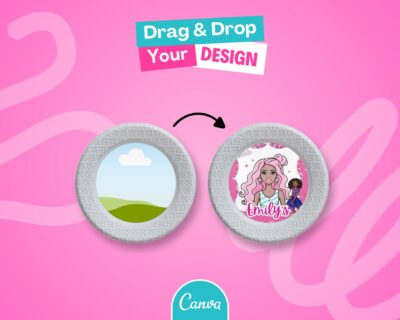 Paper Plate Mockup on Canva - Party Favors Wrapper Mock Up, Party Templates - Just Drag & Drop
