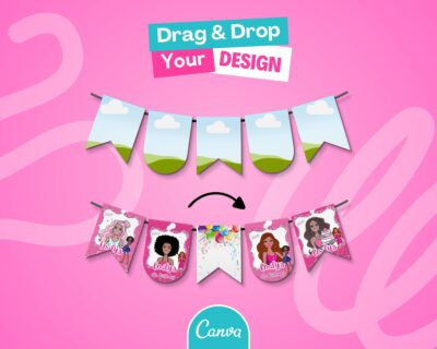 Bunting Mockup on Canva - Party Favors Wrapper Mock Up, Party Templates - Just Drag & Drop