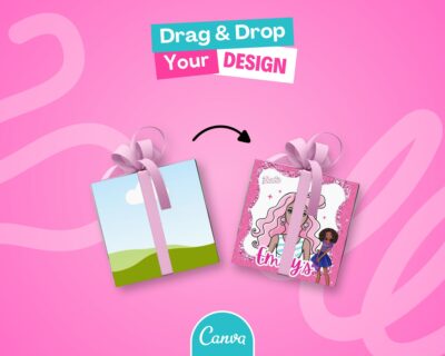 Gift Box Mockup on Canva - Party Favors Wrapper Mock Up, Party Templates - Just Drag & Drop
