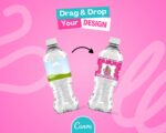 Water Bottle Mockup on Canva - Party Favors Wrapper Mock Up, Party Templates - Just Drag & Drop