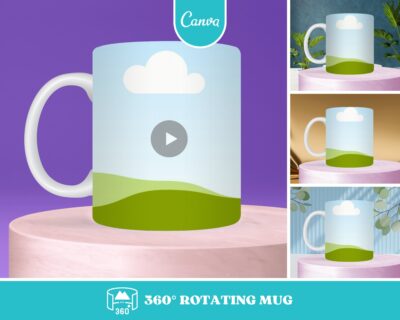 Rotating Mug Canva Template 180 Degree Rotation, Mug Video Mockup, Mug Rotating Video Mock-Up - 11 Free Backgrounds - Canva Drag and Drop