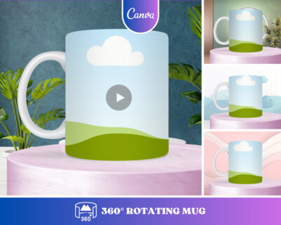 Rotating Mug Canva Template 180 Degree Rotation, Mug Video Mockup, Mug Rotating Video Mock-Up - 11 Backgrounds - Canva Drag and Drop